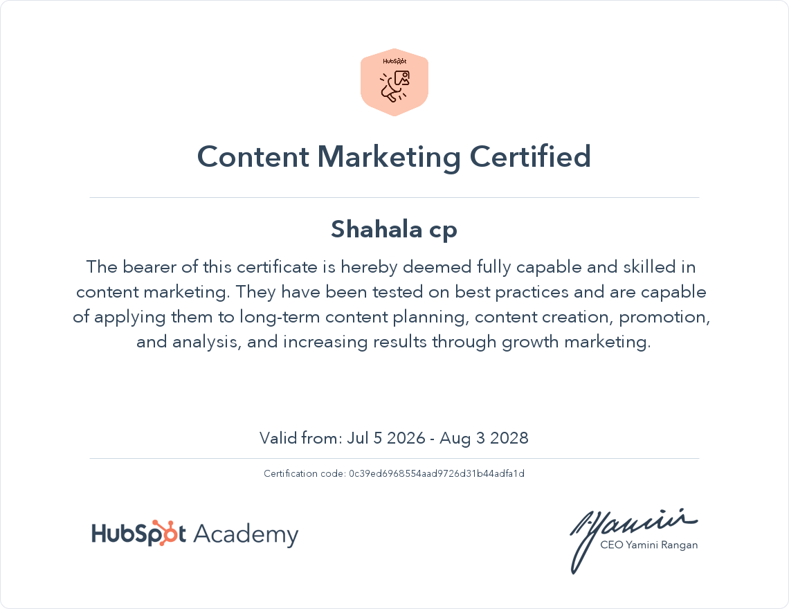 content marketing certification